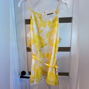 NWOT Banana Republic Sleeveless Lined Mini Dress / Top Yellow Floral XL